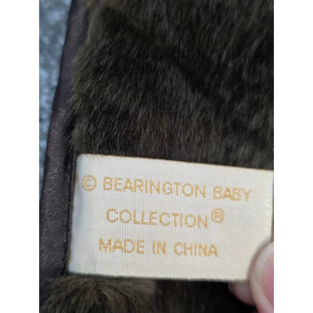 Bearington Baby Collection Brown Faux Fur Plush Satin Lined Handbag Bag